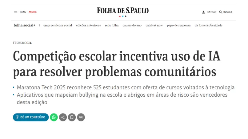 Article in Folha de S.Paulo